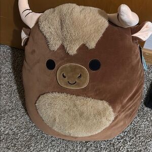 Squishmallows Brown and Cream Bull Plush